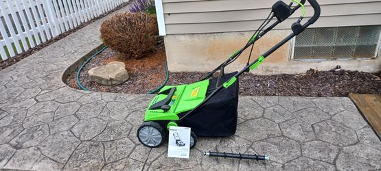 NEW-Iron Max 2 In 1 Electric Scarifier And Rake-- Dethatching Machine