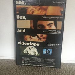 FRAMED MOVIE POSTER . SEX ,LIES,VIDEOTAPE. VHS AND LASER DISC RELEASE MOVIE POSTER 1990.