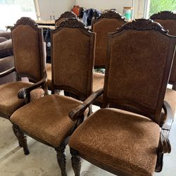 6 High Quality Dining Chairs (3 With Arms, 4 Without)