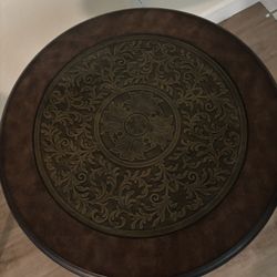 Round Metal And Wood Table 