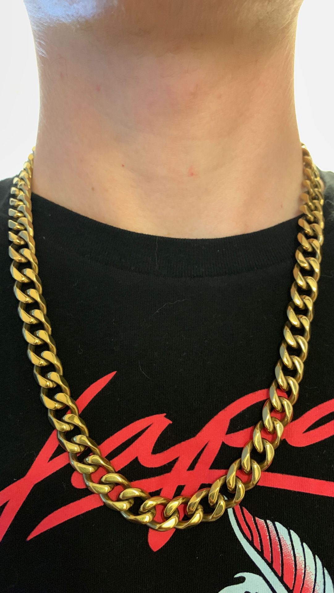 55cm Cuban Link 14k real gold plated heavy chain.