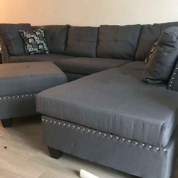 New Sectional Sofa With Ottoman In Box 📦 Limited Stock Finance Available 