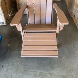 Psilvam Adirondack Chair, Oversized Poly Lumber Fire Pit Chair with Cup Holder, 350Lbs Support Patio Chairs for Garden, Weather Resistant Outdoors Sea