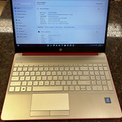 Red HP Laptop 