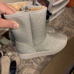 Silver Glittery Kid Boots