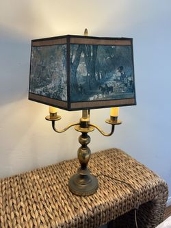 Vintage Brass Style French Table Lamp Collectible Retro Eclectic Grand Millennial 