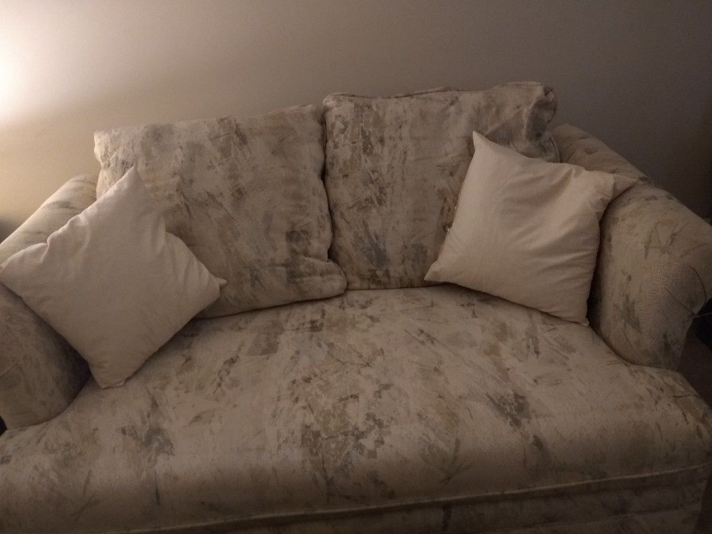 Loveseat sleeper sofa and ottoman