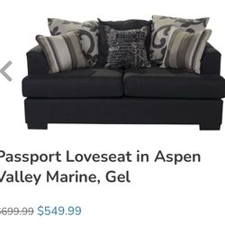 Passport Sofa & Loveseat Set in Aspen Valley Marine