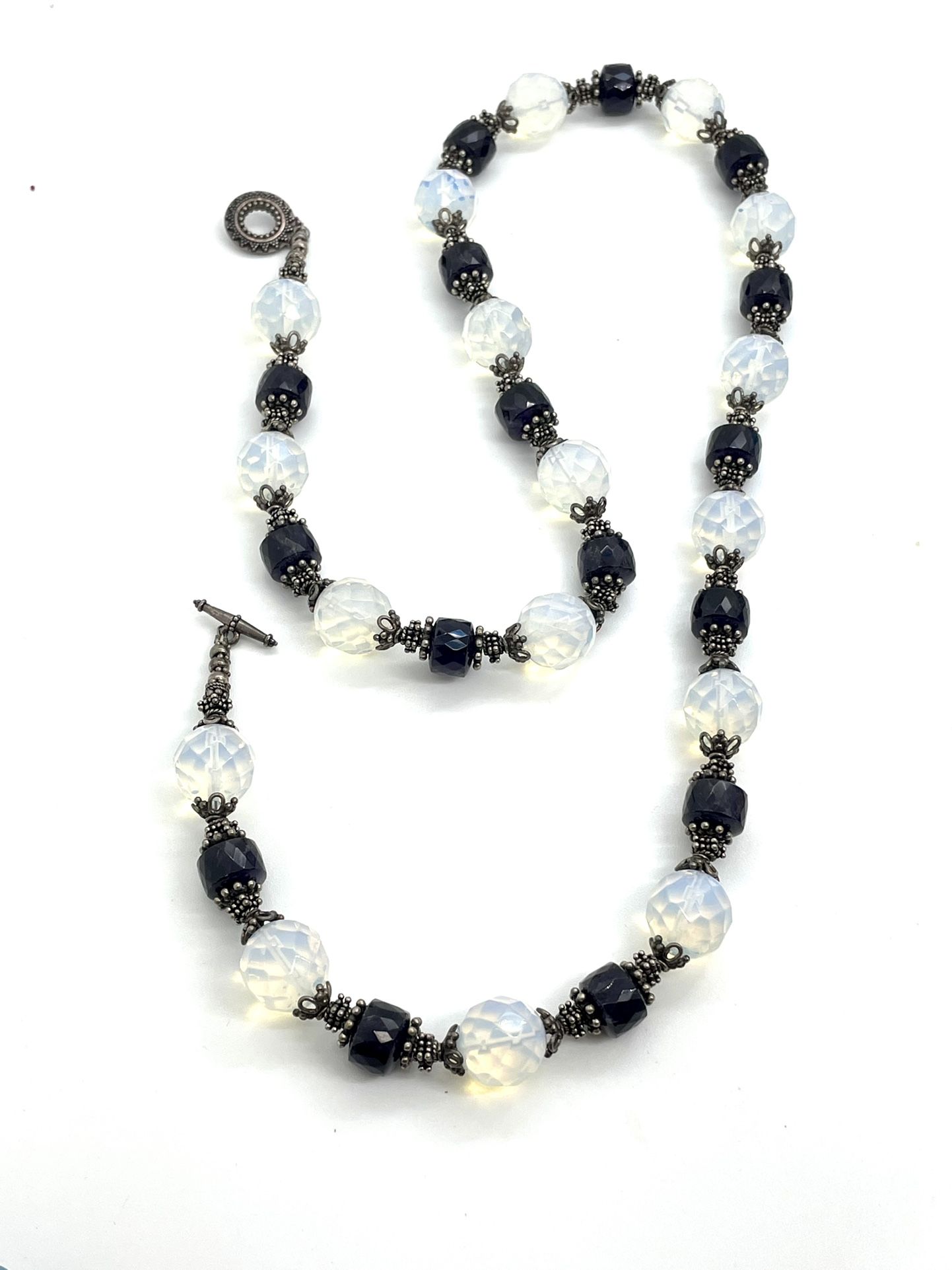 Sterling Amethyst and Opalite Necklace