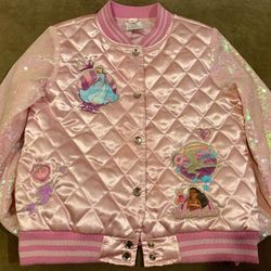 Disney Shop: Princesses Quilted Sparkling Pink Jacket- Size 7/8