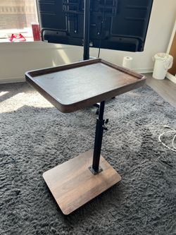 C-Shaped Side Table, Walnut Brown — $30