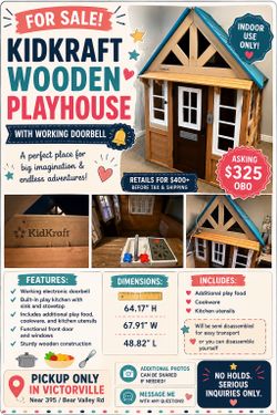 KidKraft Wooden Playhouse with Working Doorbell