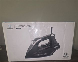 MOOSOO - Steam Iron 1800W Dry Iron Lightweight Anti-drip Iron with Auto-Off - Black