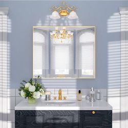 NIVEAL 36x30 GOLD RECTANGULAR MIRROR