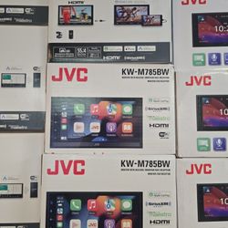 JVC KW-M785BW Wireless Apple CarPlay Android Auto Digital Media Player, Double Din, 6.8 Inch LCD Touchscreen, AM/FM, Bluetooth, USB Port, iDatalink Ma