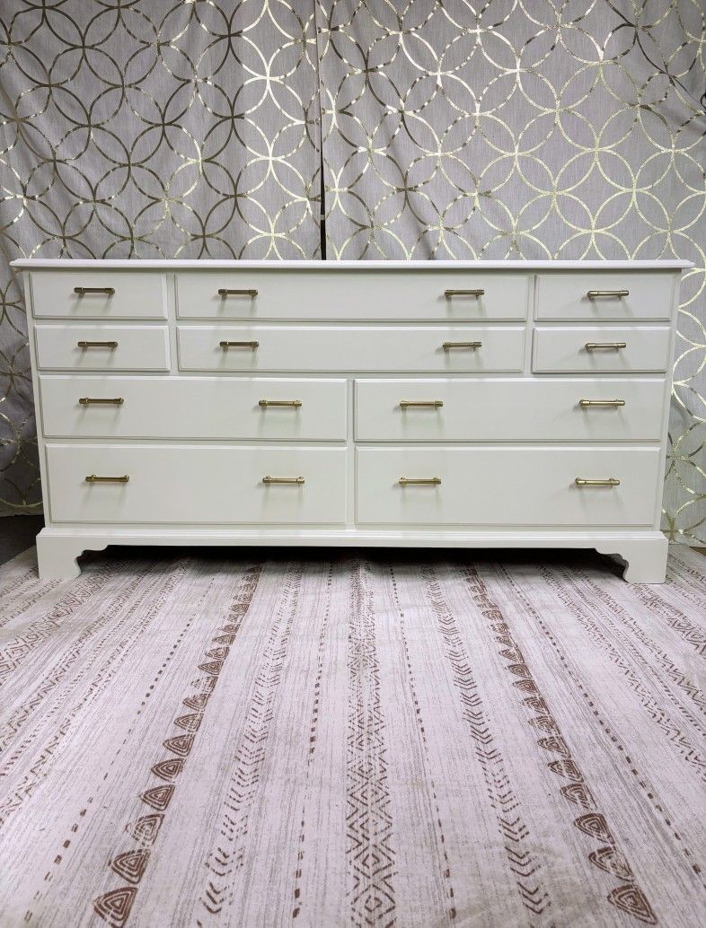 Refinished Solid Wood Vintage Dresser