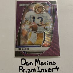 Dan Marino Miami Dolphins Hall of Fame QB Prizm Short Print Insert Card. 