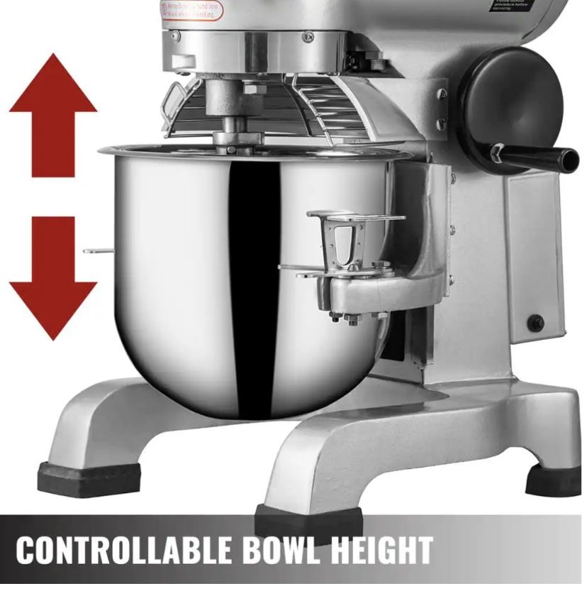 VEVOR 15 Qt. Commercial Food Mixer 3 Speeds Adjustable Spiral Mixer