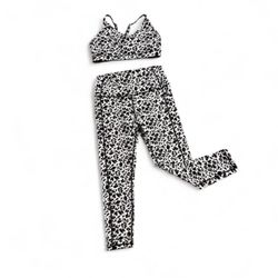 Zyia Active Leopard Print Leggings & Sports Bra Set Size L NWOT