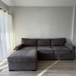 Gray 3 Piece Chenille Couch-$480