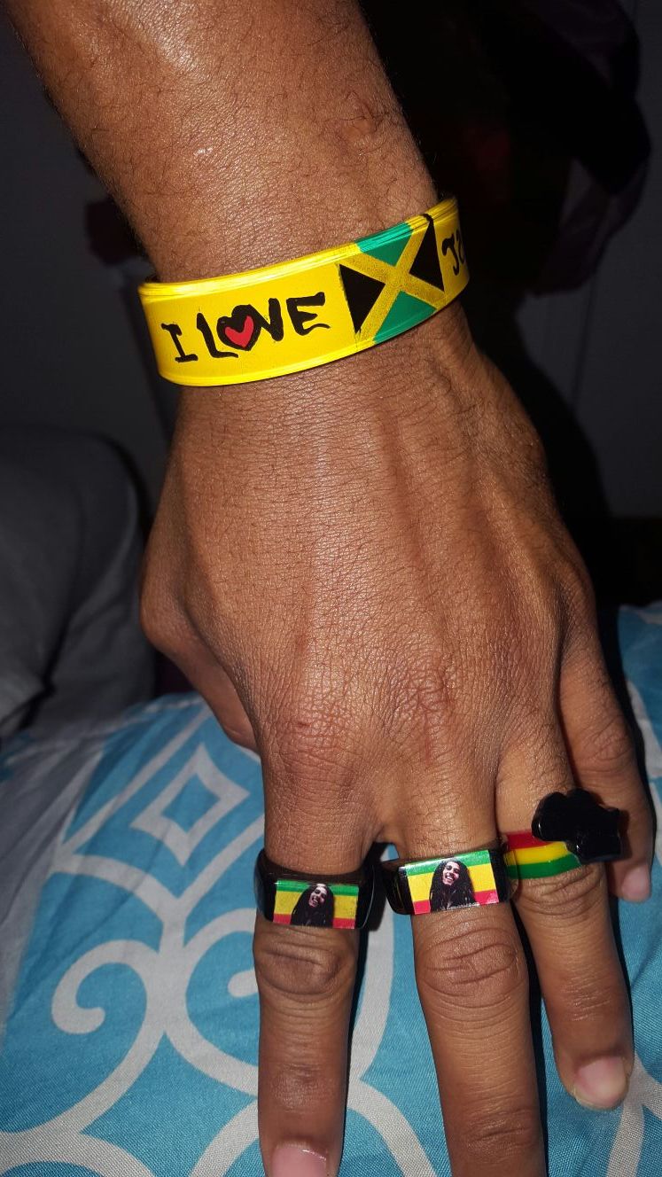 bob marley rings and island hand bands