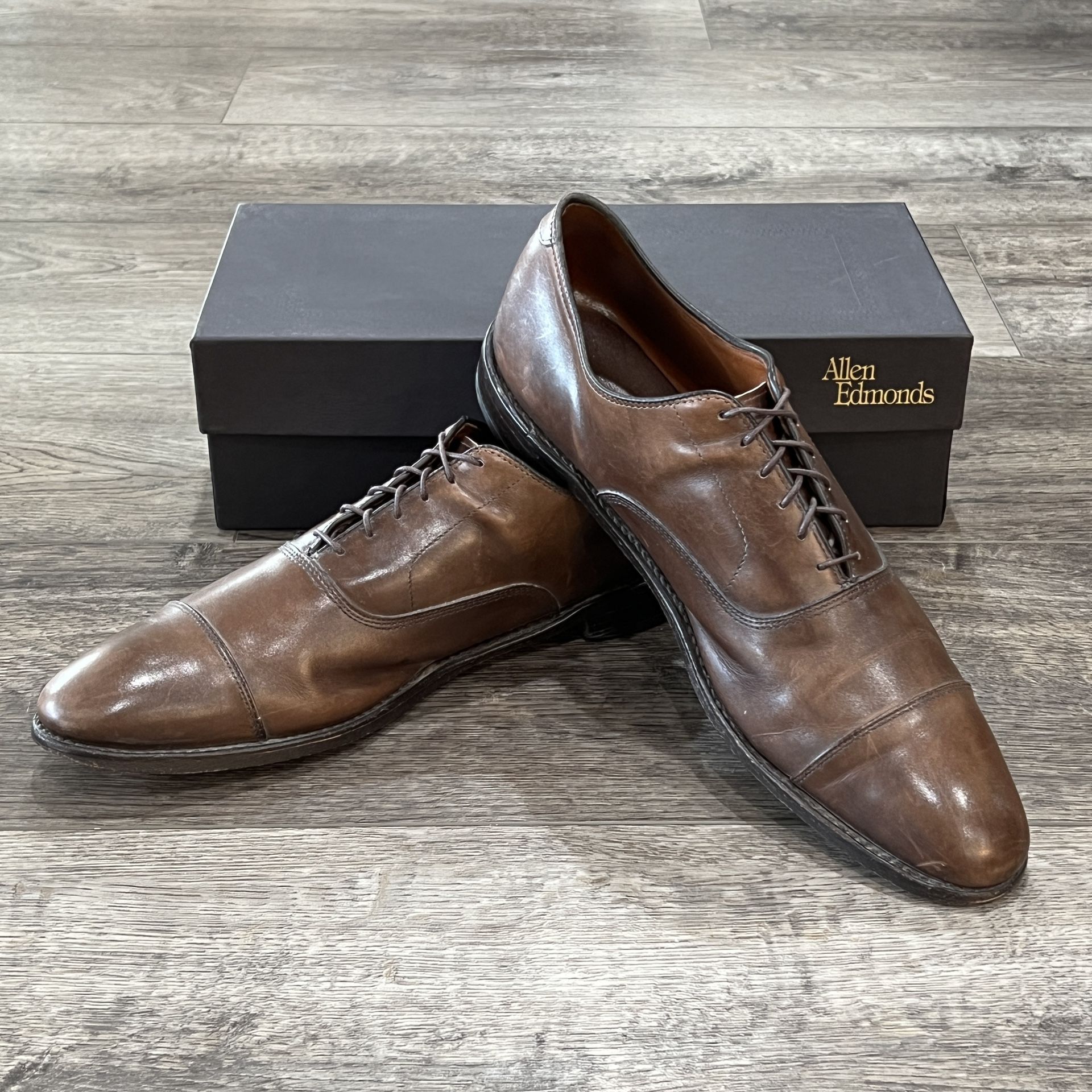 Retail $395: Allen Edmonds Park Avenue Cap-toe Dark Brown Oxford Dress Shoe Men’s Size 14