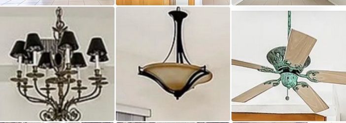 FREE. 2  ceiling lamps & 1 ceiling fan  2 lámparas de techo y 1 ventilador de techo  2 lanp plafon ak 1 vantilatè plafon