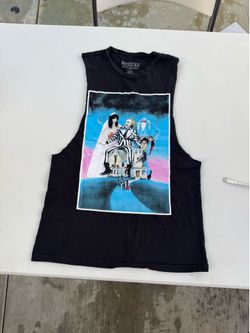 Beetlejuice Black Sleeveless Movie Graphic T-Shirt Tank Top Size S