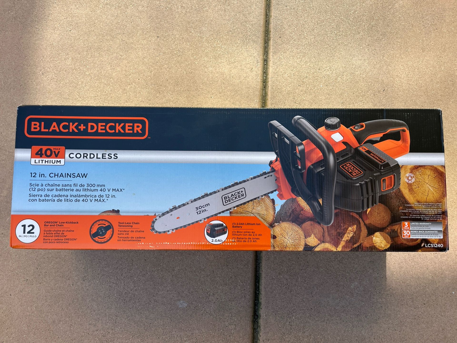 Chainsaw Cordless Battery Black And Decker 12” 40V