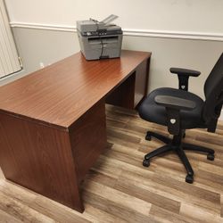 Office Desk Chair And Printer