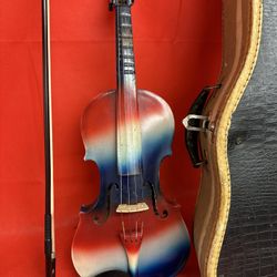 Red White Blue 3/4 Violin Played by the late Leon Mesler $300 Firm