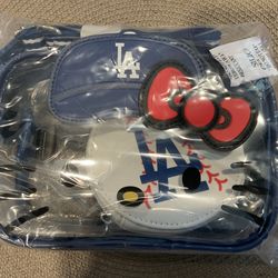 2025 Dodger Night Hello Kitty clear  adjustable bag with baseball designed coin purse.