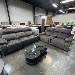 2pc Power Reclining Sofa & Love Seat