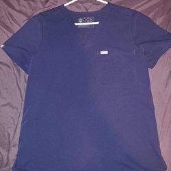 Women's FIGS scrubs dark blue Medium top (color code#2054)
