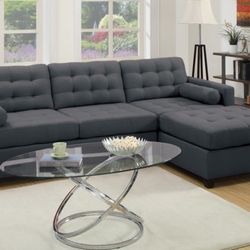 Brand New Slate Black Sectional Sofa 