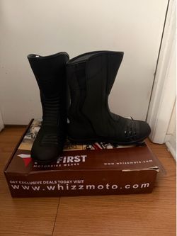 PROFIRST Motorbike Men’s Long Ankle Boots Motorcycle Waterproof Anti Slip Rubber Soul Boots Armored and Racing Shoes