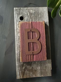 Custom Reclaimed Wood Sign With Letter B