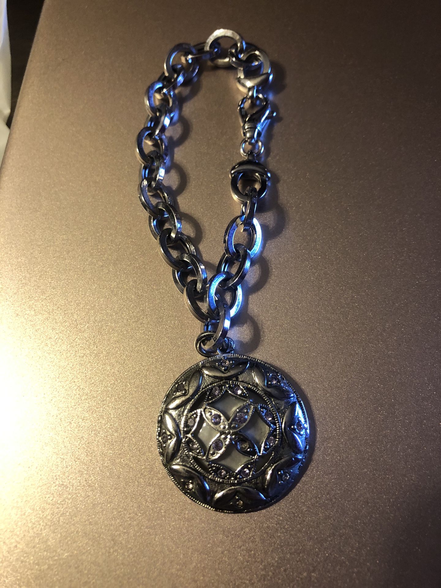 7” Sterling Silver Charm Bracelet With Charm
