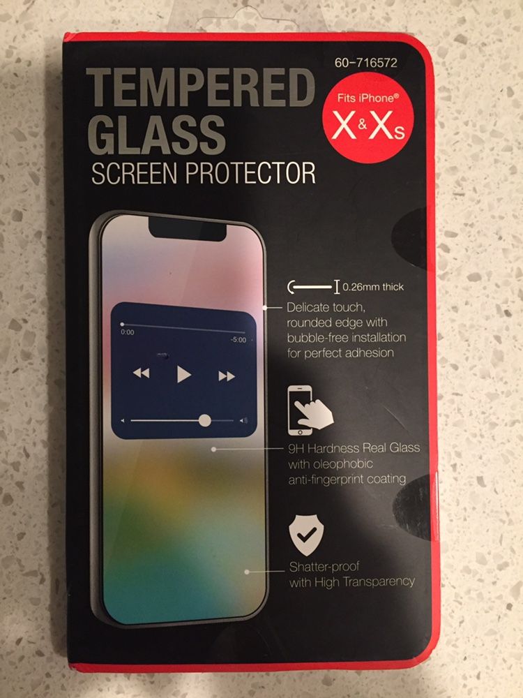 Brand New Tempered Glass Screen Protector For iPhone X & Xs