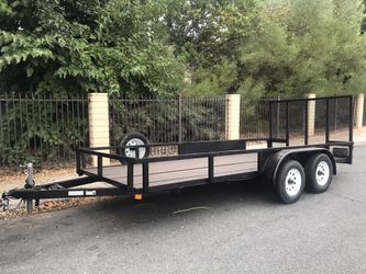 2018 trailer Corp 16x6.5 electric breaks double axels ramp like new everything works awesome!!