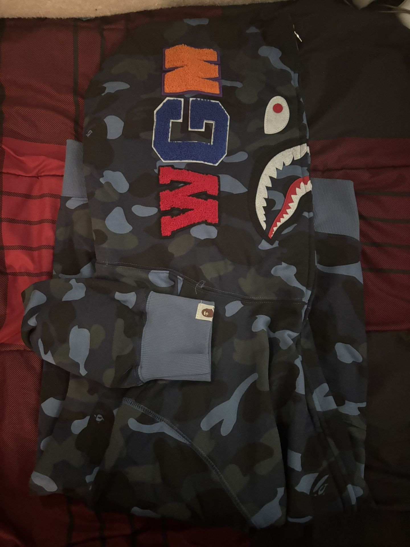 blue bape hoodie Size XL