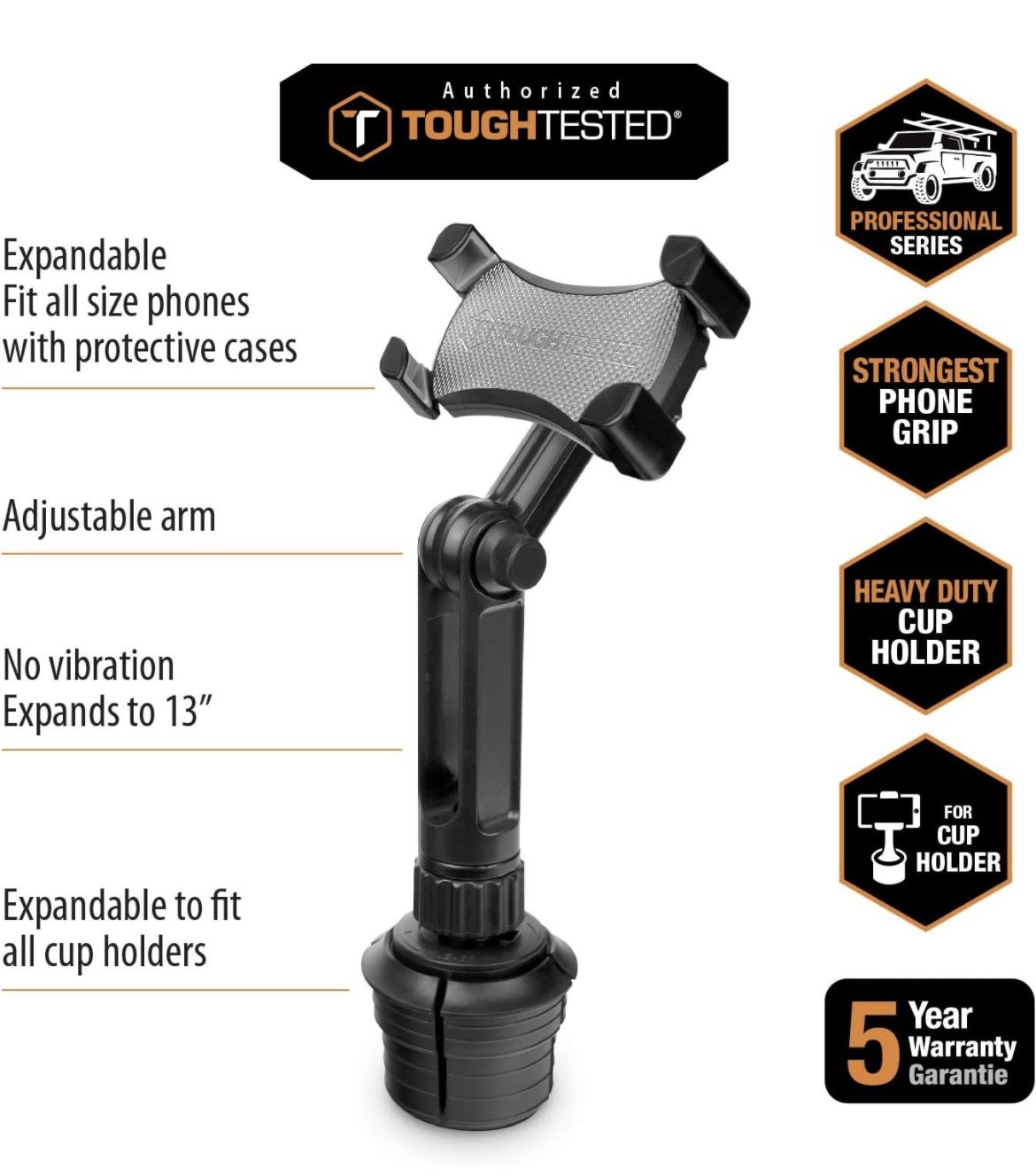 Mobile Cup Rack ToughTested Boom Adjustable Mobile Cup Holder Mount, Features Bendable ...