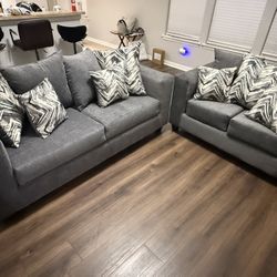 Sofa And Loveseat Zander Gray