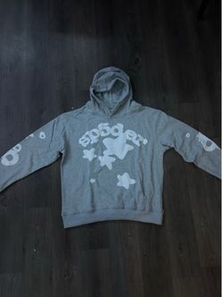 Sp5der Grey Hoodie with Star Graphics