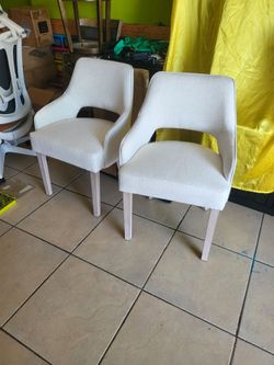 Farmhouse Style linen chairs set of 2