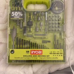 Ryobi 60 piece drilling and driving kit outlet