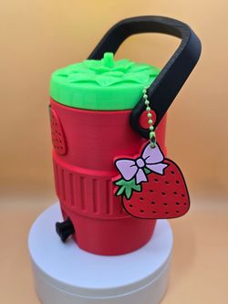 🍓 Custom Strawberry 3D Printed Can Koozie / Drink Cooler