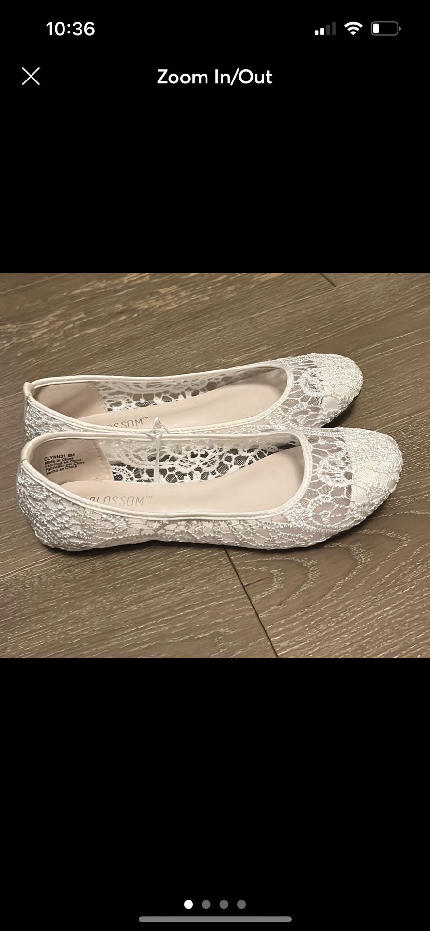 De Blossom Collection Women’s Lace Ballet Flats | White 8M