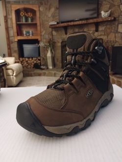 (Size - 11) Men's, Like New, KEEN Men's Steens Mid WP Hiking Boot Canteen/Black Brown