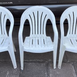 3 Plastic Patio Chairs (3 for $15)